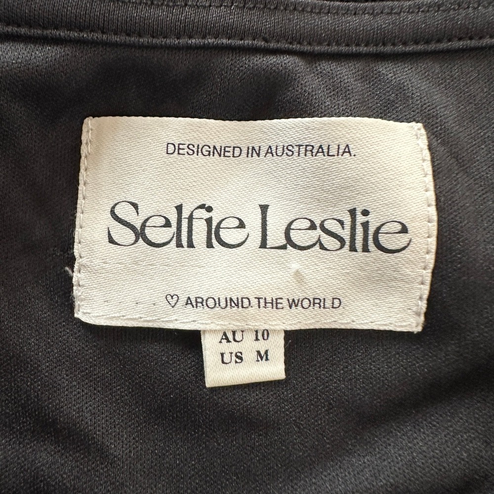 Selfie Leslie Lace Bustier Crop Top Medium‎ Black Floral Milkmaid Dark Romantic - Picture 8 of 9